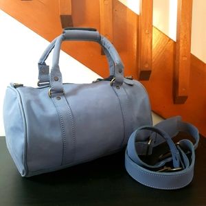 Mahi Leather Blue Mini Duffel Bag Like New